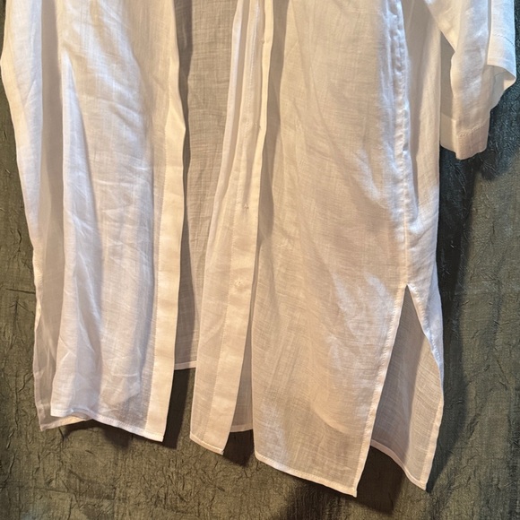 Lafayette 148 New York White Button Down Shirt - Picture 6 of 9